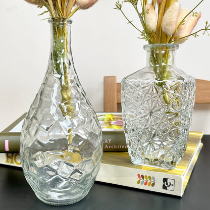 Set mit 2 Glasflaschenvasen