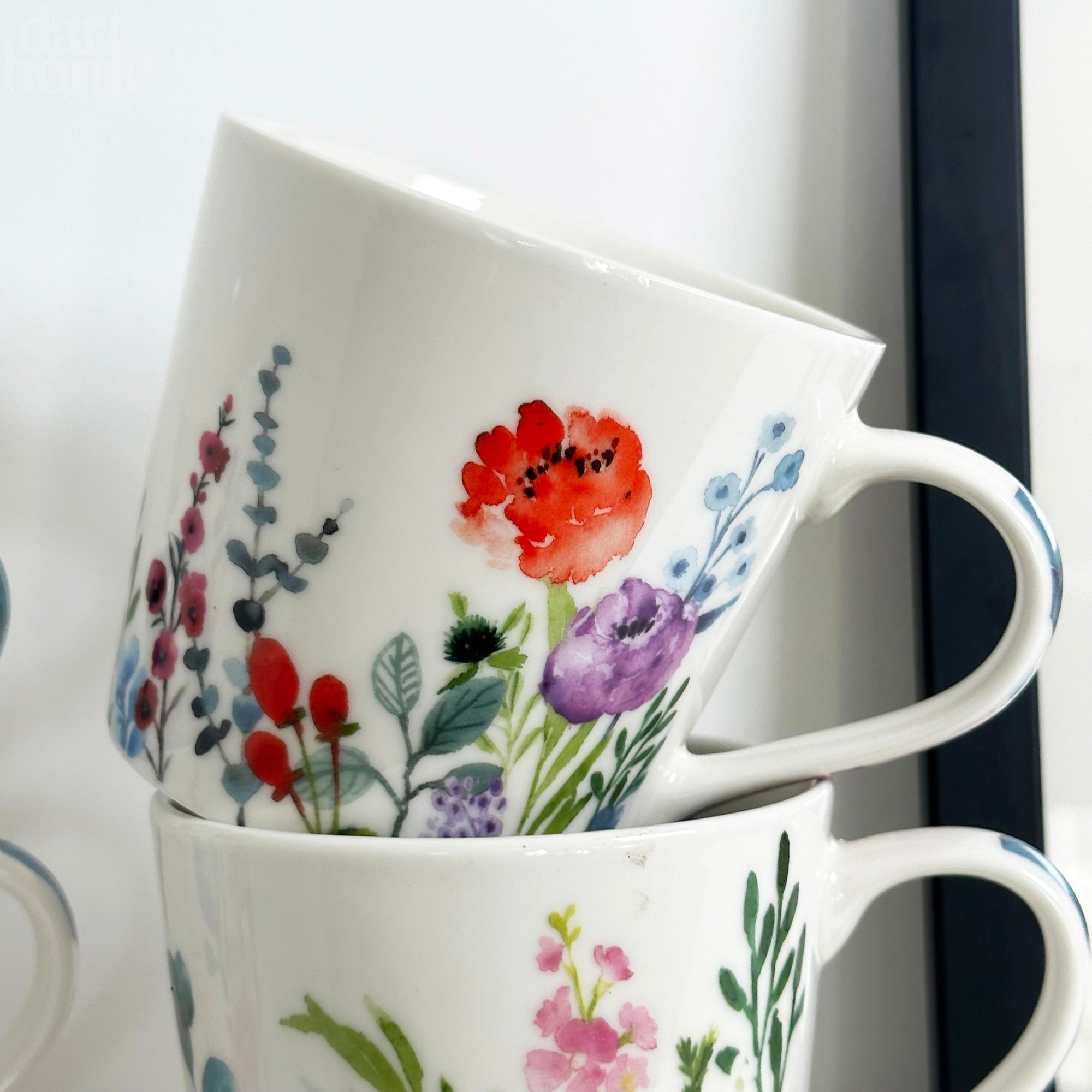 Set Of 4 Floral Meadow Mugs 400ml