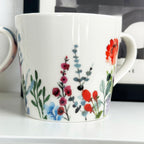 Set mit 4 Tassen mit Blumenmotiv, 400 ml