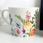 Set mit 4 Tassen mit Blumenmotiv, 400 ml