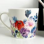 Set mit 4 Tassen mit Blumenmotiv, 400 ml