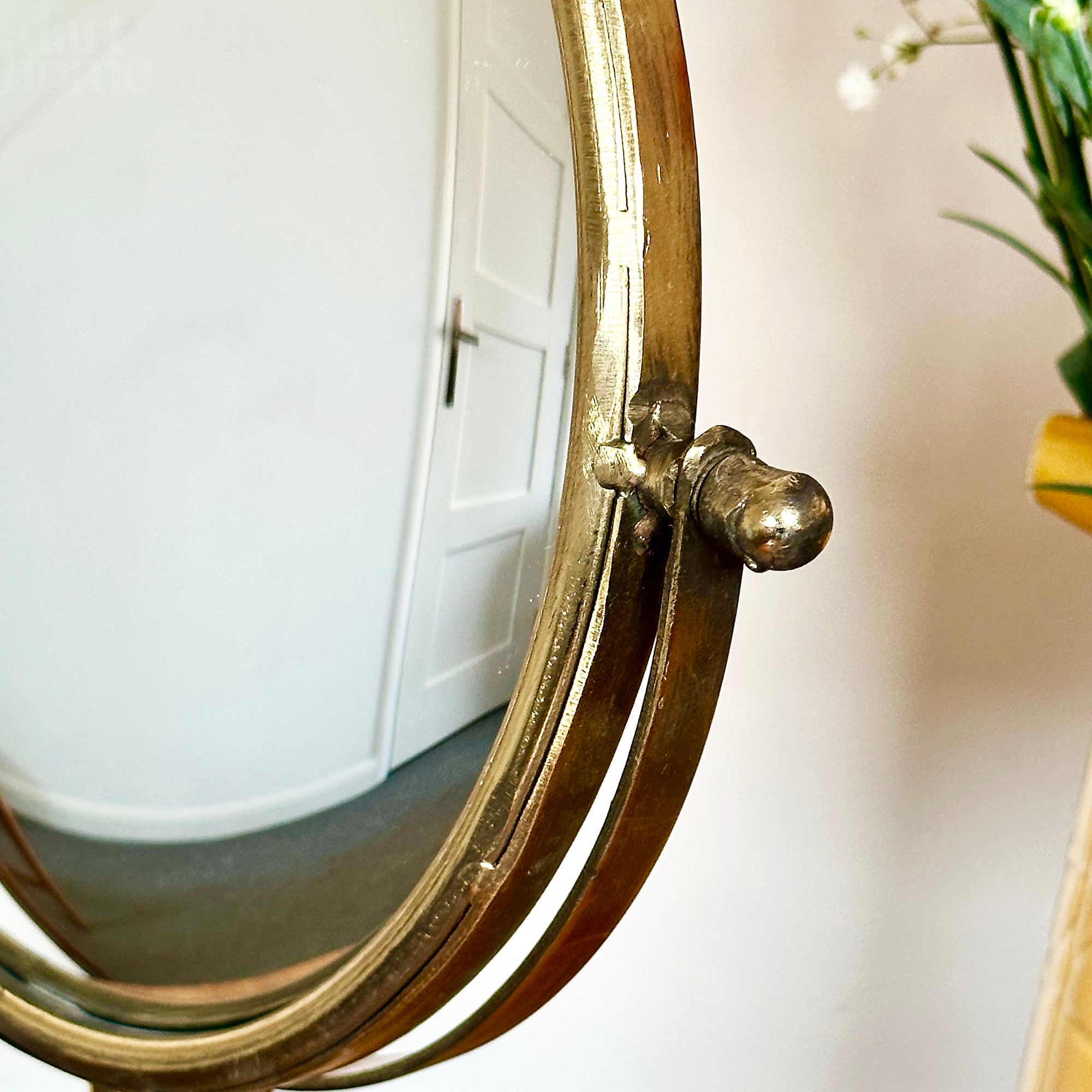Gold Convex Adjustable Table Mirror