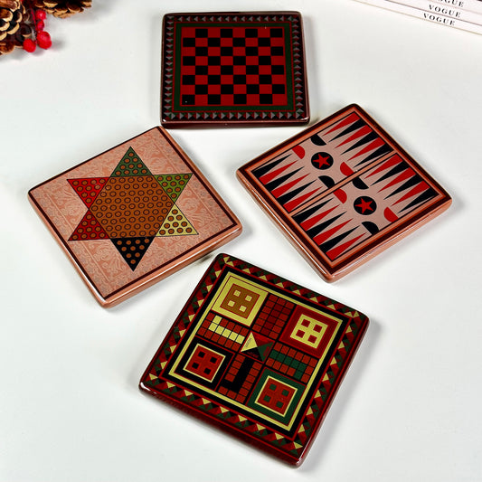 Set Of 4 Classic Board Game Coasters