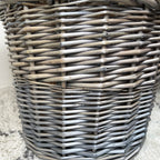 Classic Grey Lined Wicker Log Basket
