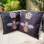 Black Queen Bee Outdoor Cushion