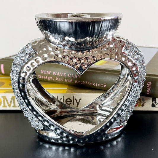 Love Heart Crushed Diamond Wax Melt Burner