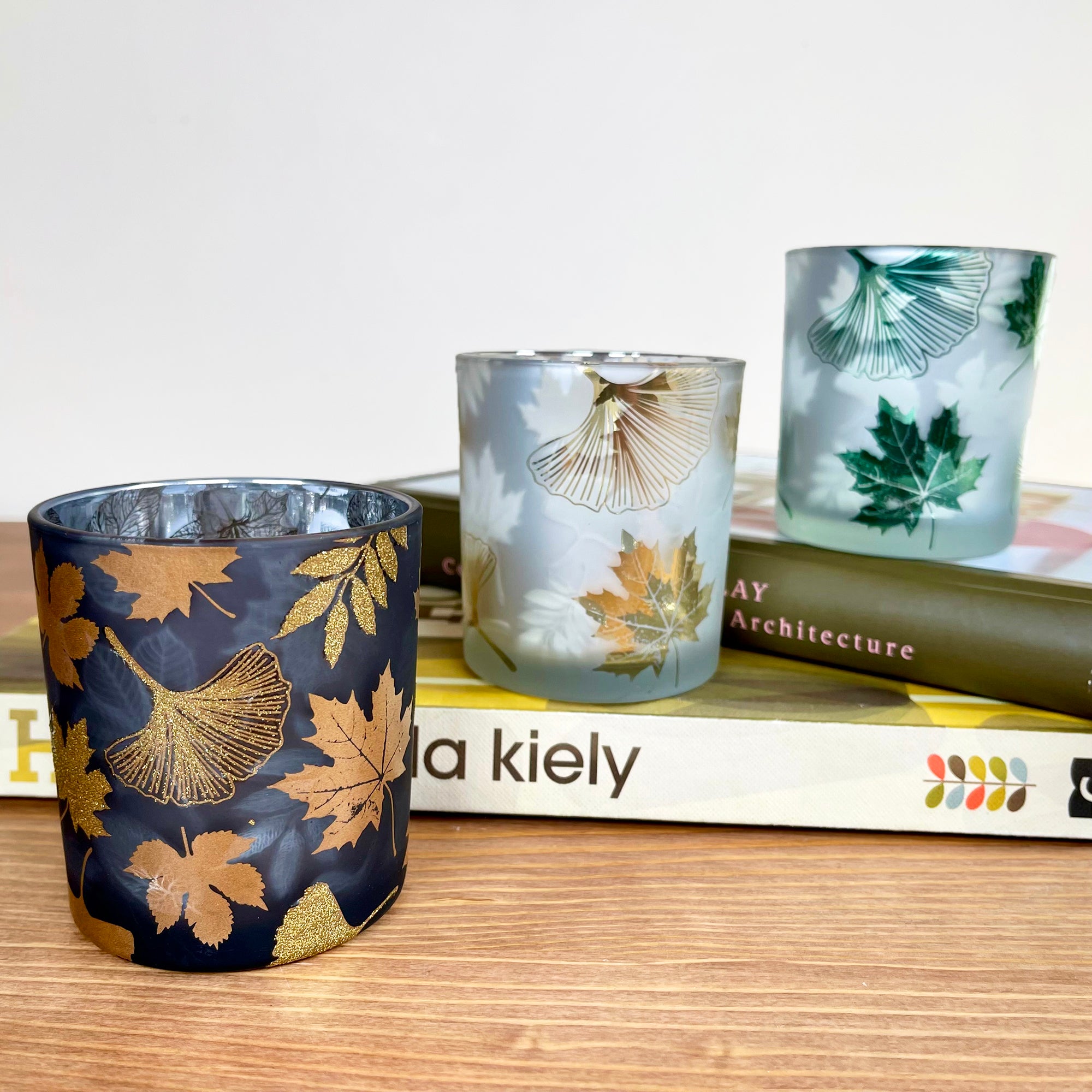 Herbstblätter Teelichthalter 3er-Set