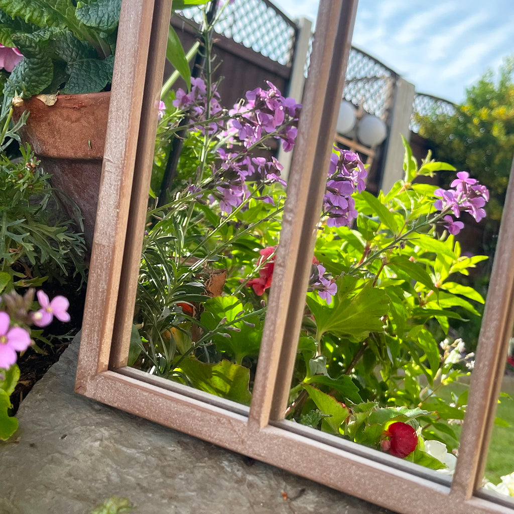 Arched Solar Garden Mirror - Backlit Metal Frame