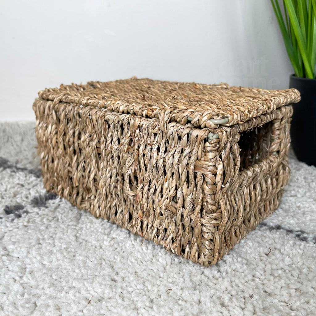 Natural Lidded Seagrass Hampers