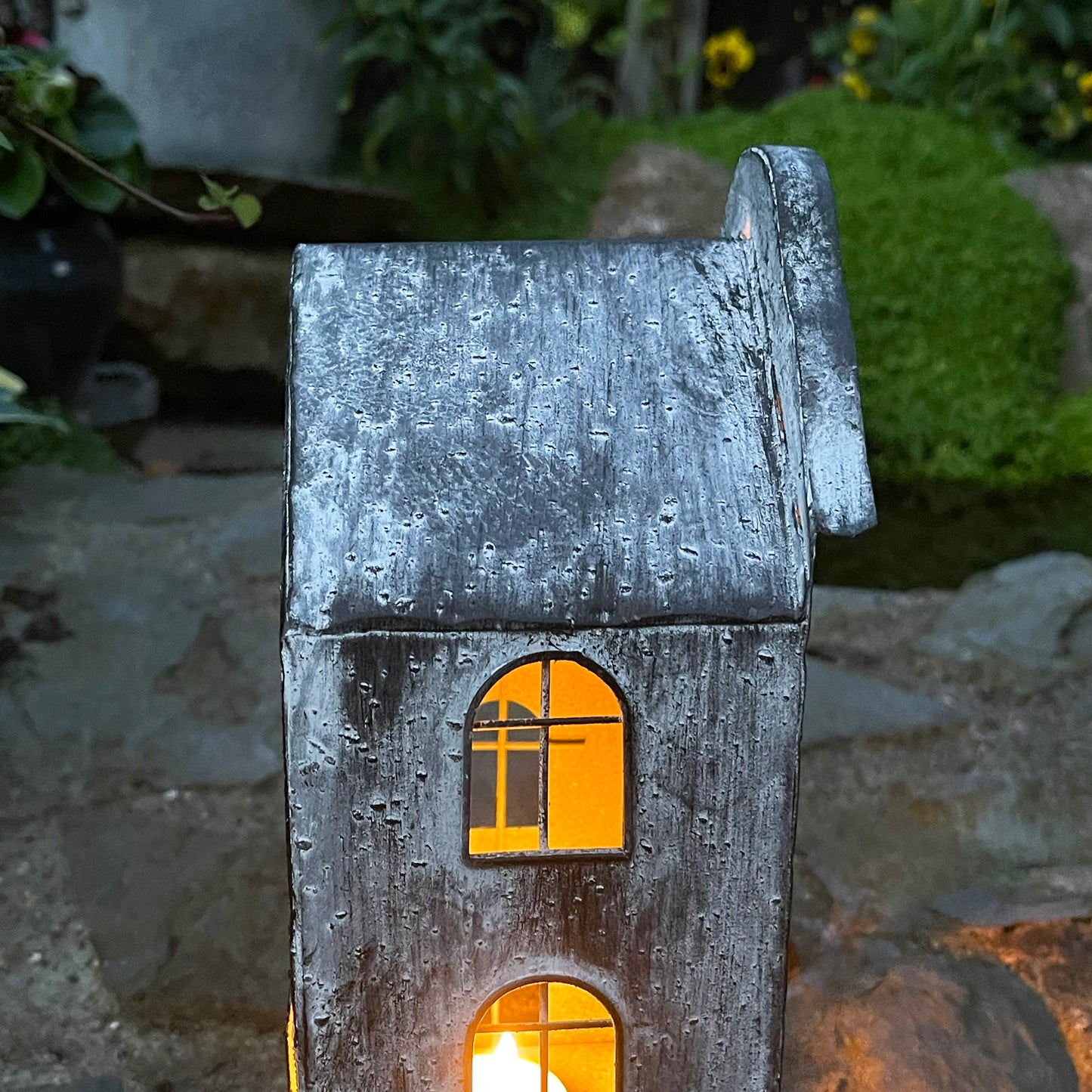 Tall Dutch House Outdoor Candle Lantern