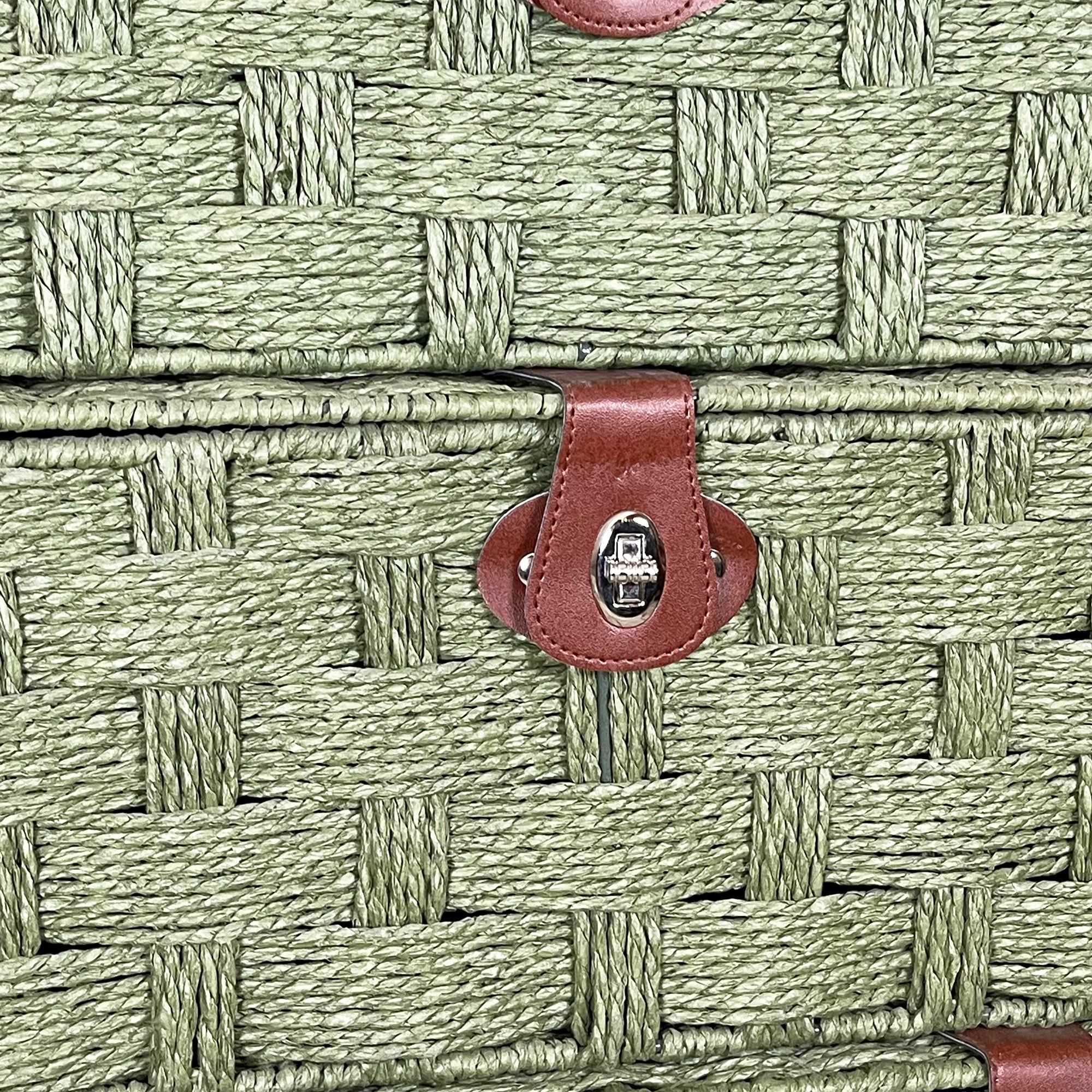 Forest Green Paper Rope Storage Hampers