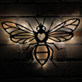 Metal Honey Bee Solar Wall Art