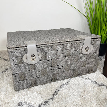 Grey Paper Rope Storage Hampers