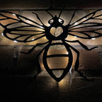Metal Honey Bee Solar Wall Art