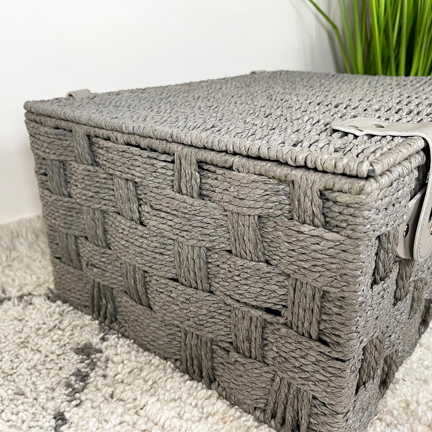 Grey Paper Rope Storage Hampers