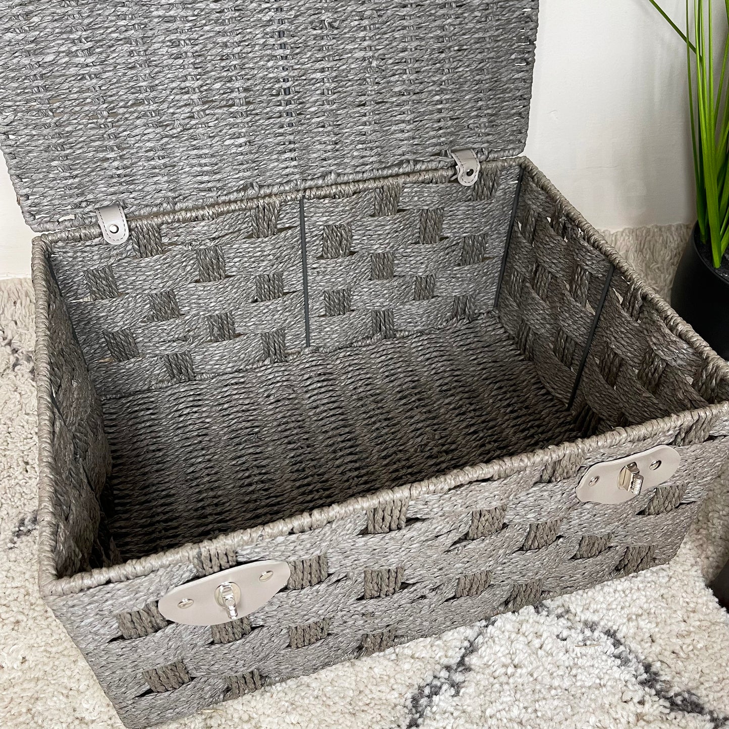 Grey Paper Rope Storage Hampers