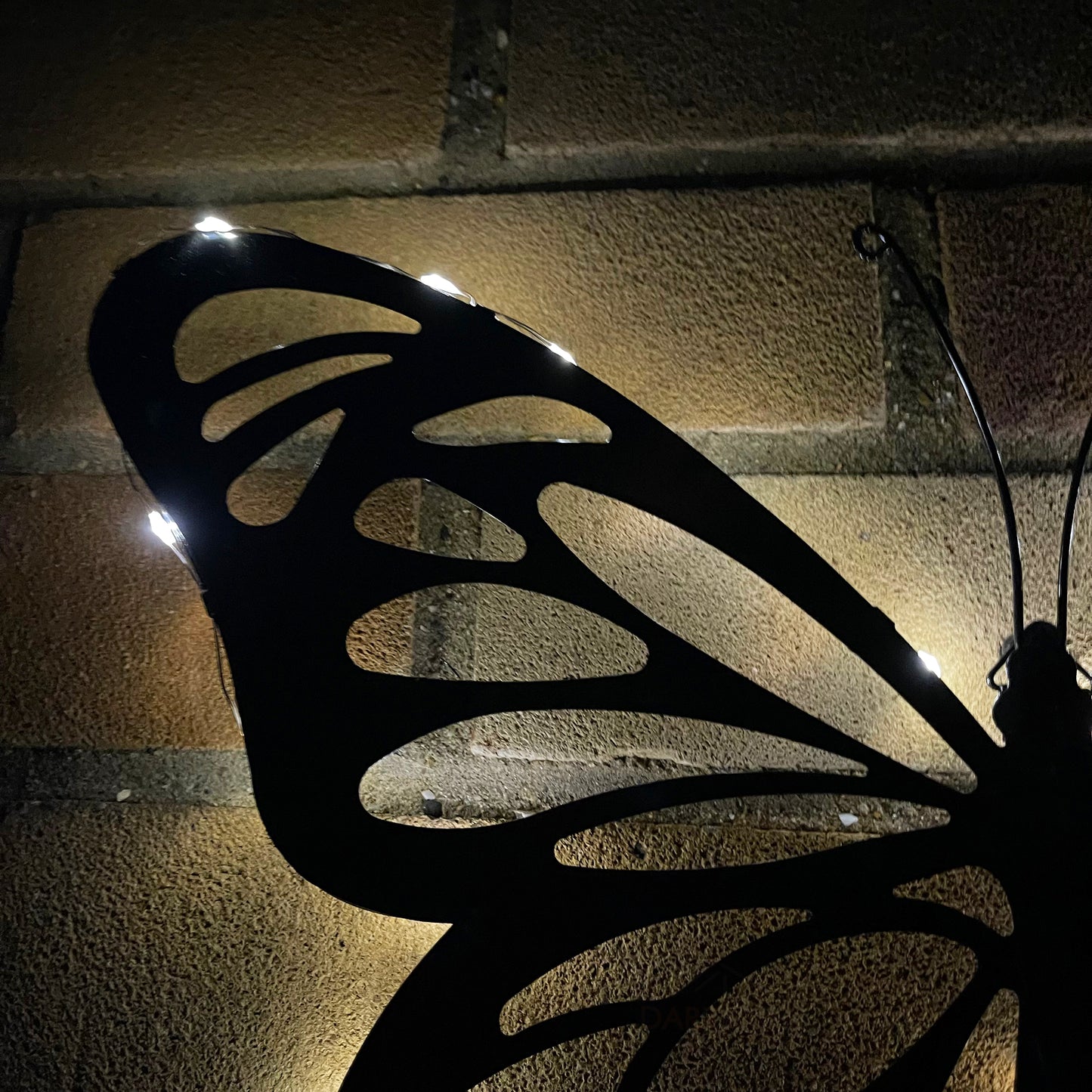 Metal Butterfly Solar Wall Art