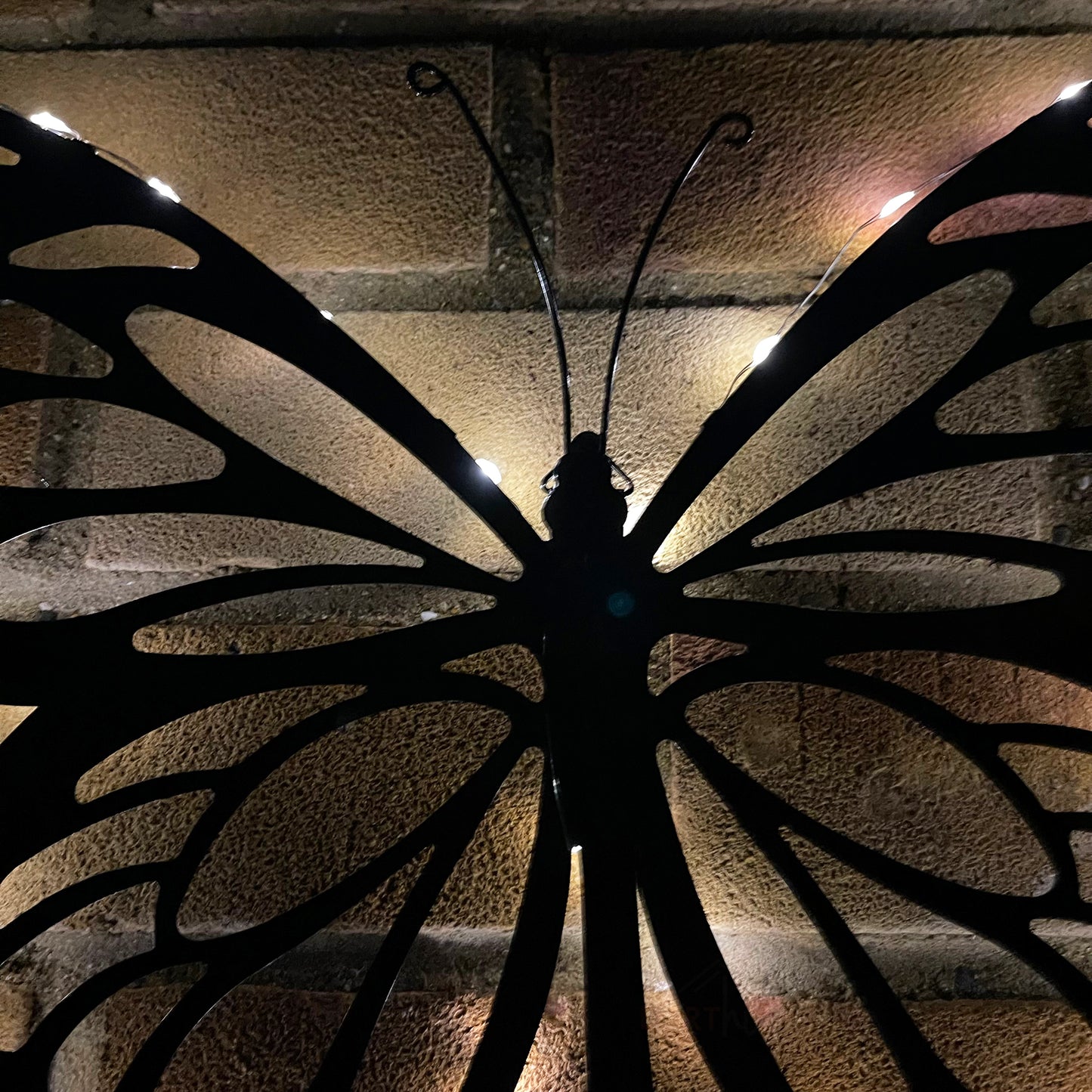 Metal Butterfly Solar Wall Art