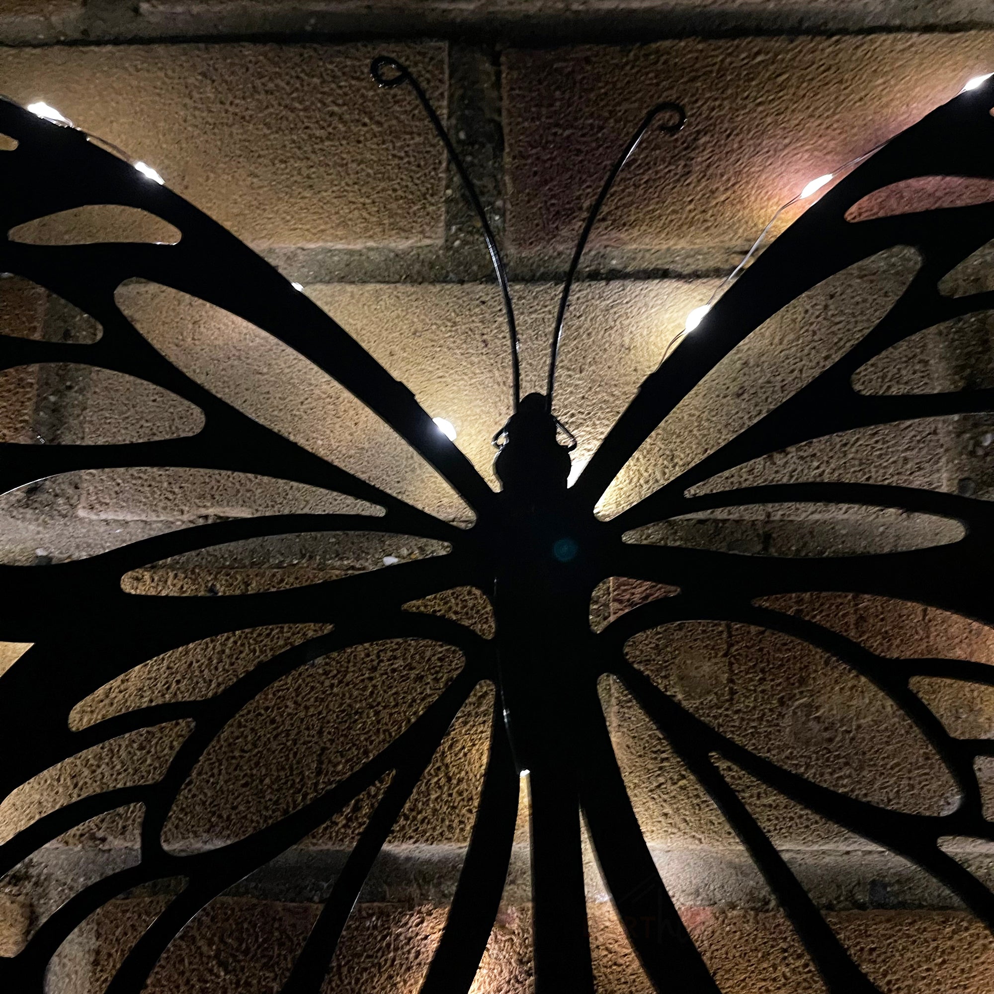 Metal Butterfly Solar Wall Art
