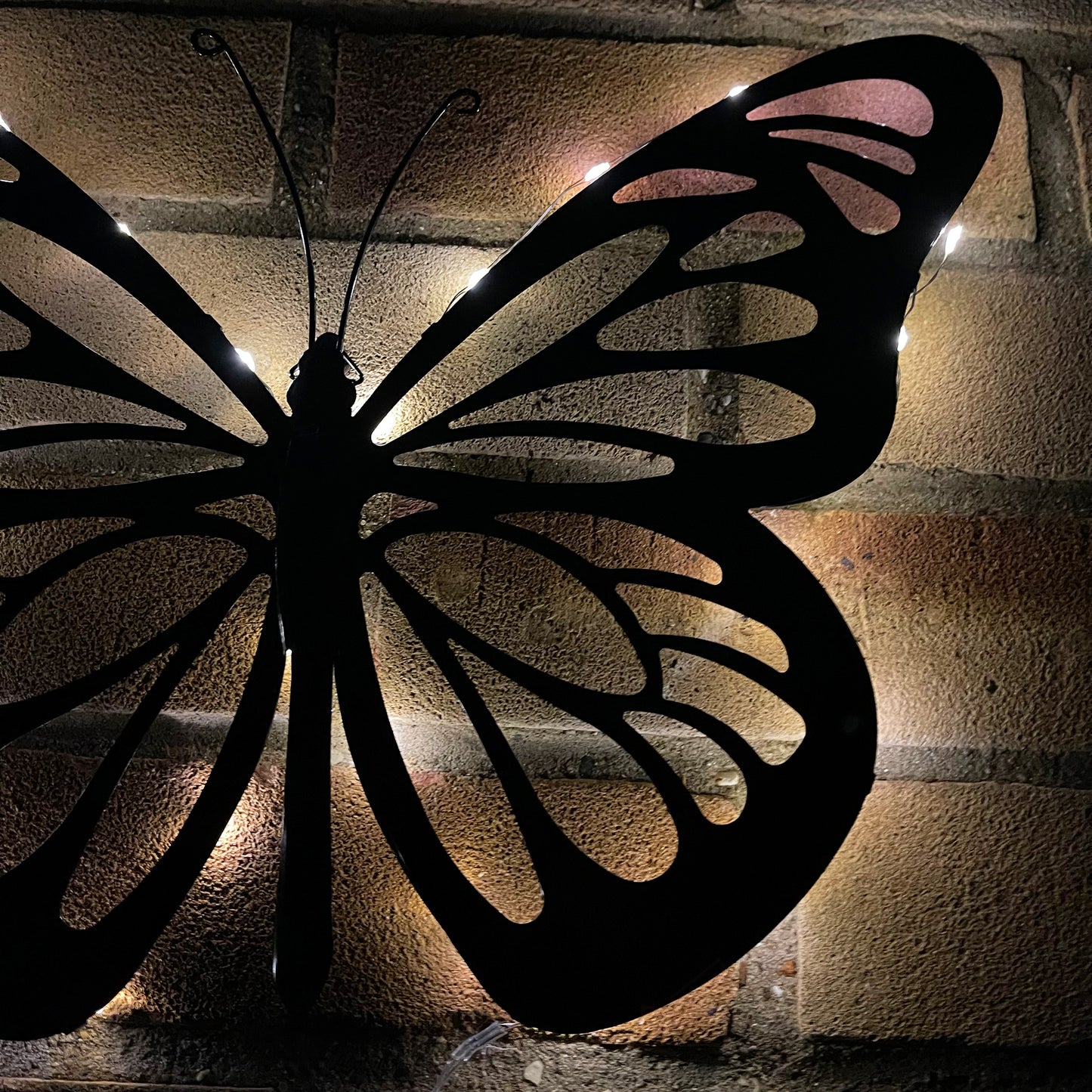 Metal Butterfly Solar Wall Art