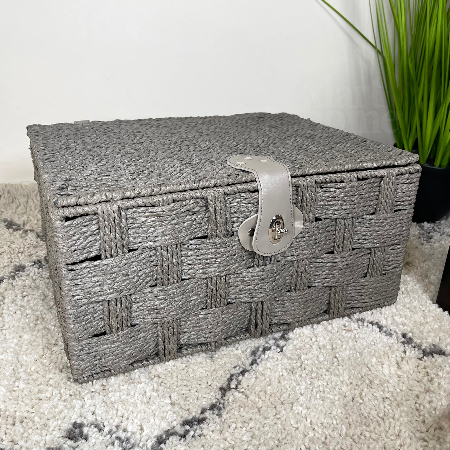 Grey Paper Rope Storage Hampers