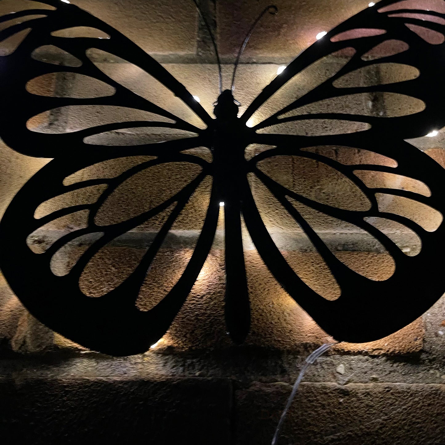 Metal Butterfly Solar Wall Art