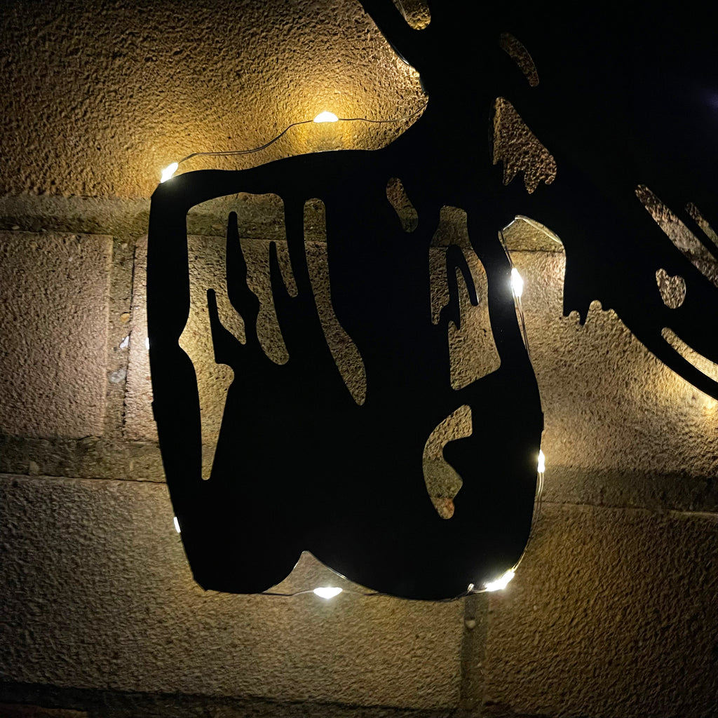 Metal Barn Owl Solar Wall Art