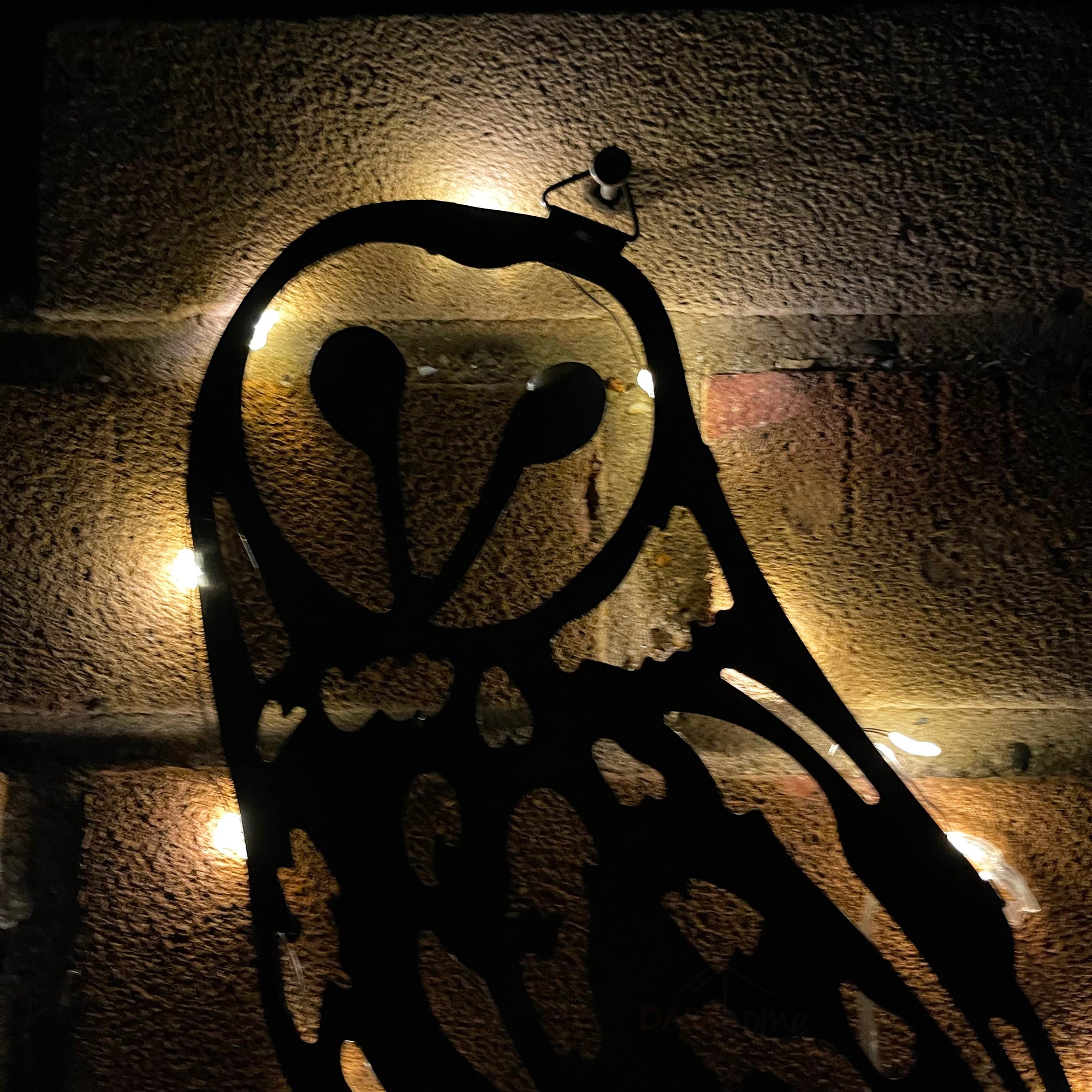 Metal Barn Owl Solar Wall Art
