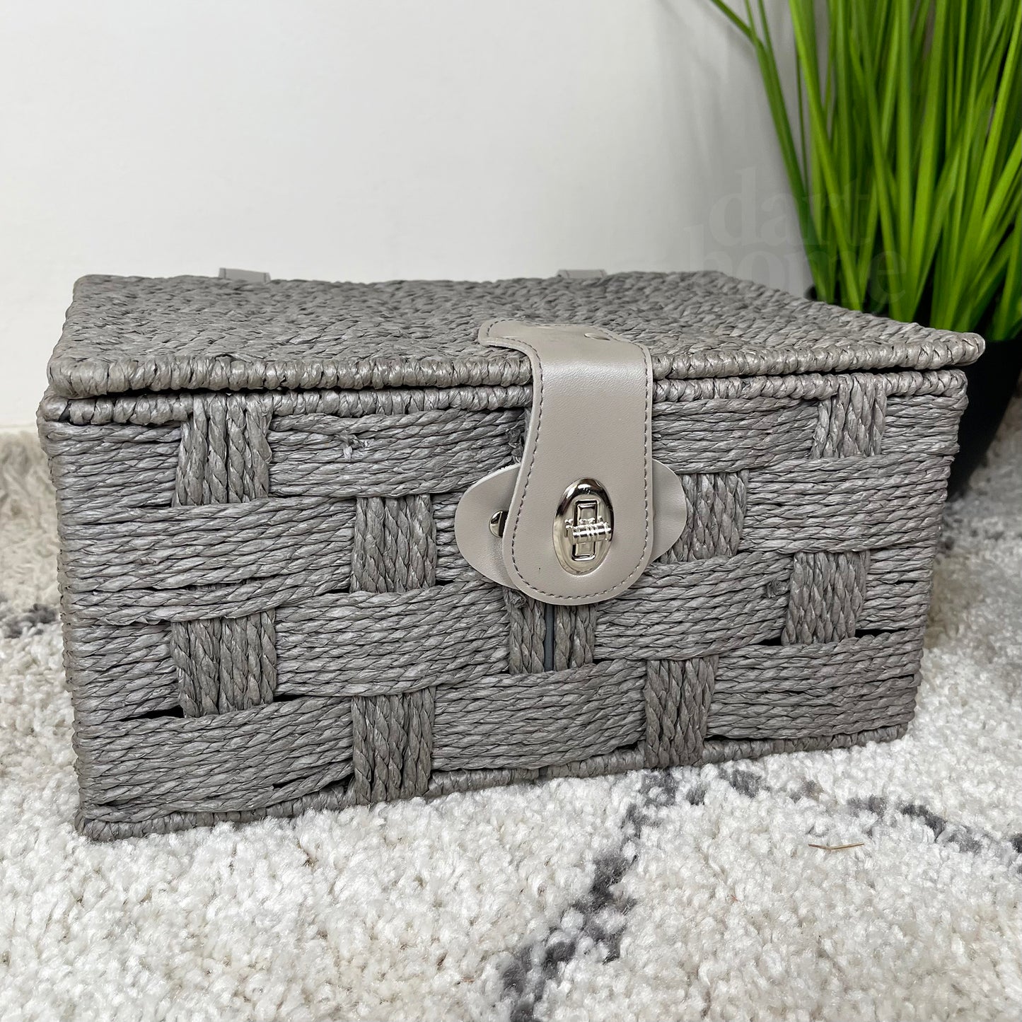 Grey Paper Rope Storage Hampers