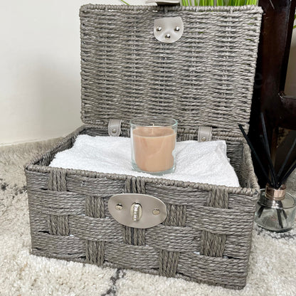 Grey Paper Rope Storage Hampers