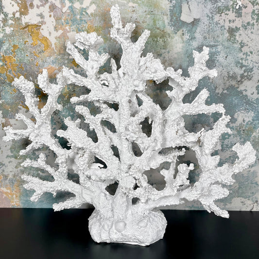Feuerkorallenskulptur aus weißem Kunstharz
