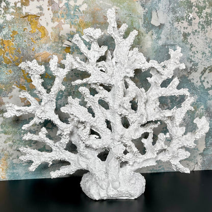 White Resin Fire Coral Sculpture