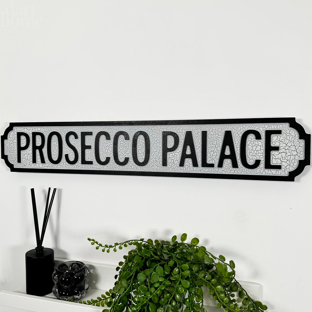 Crackled Prosecco Palace Street Sign