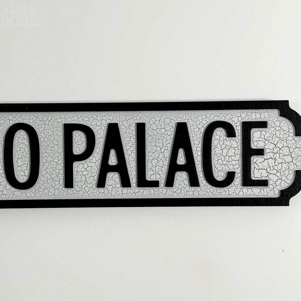 Crackled Prosecco Palace Street Sign