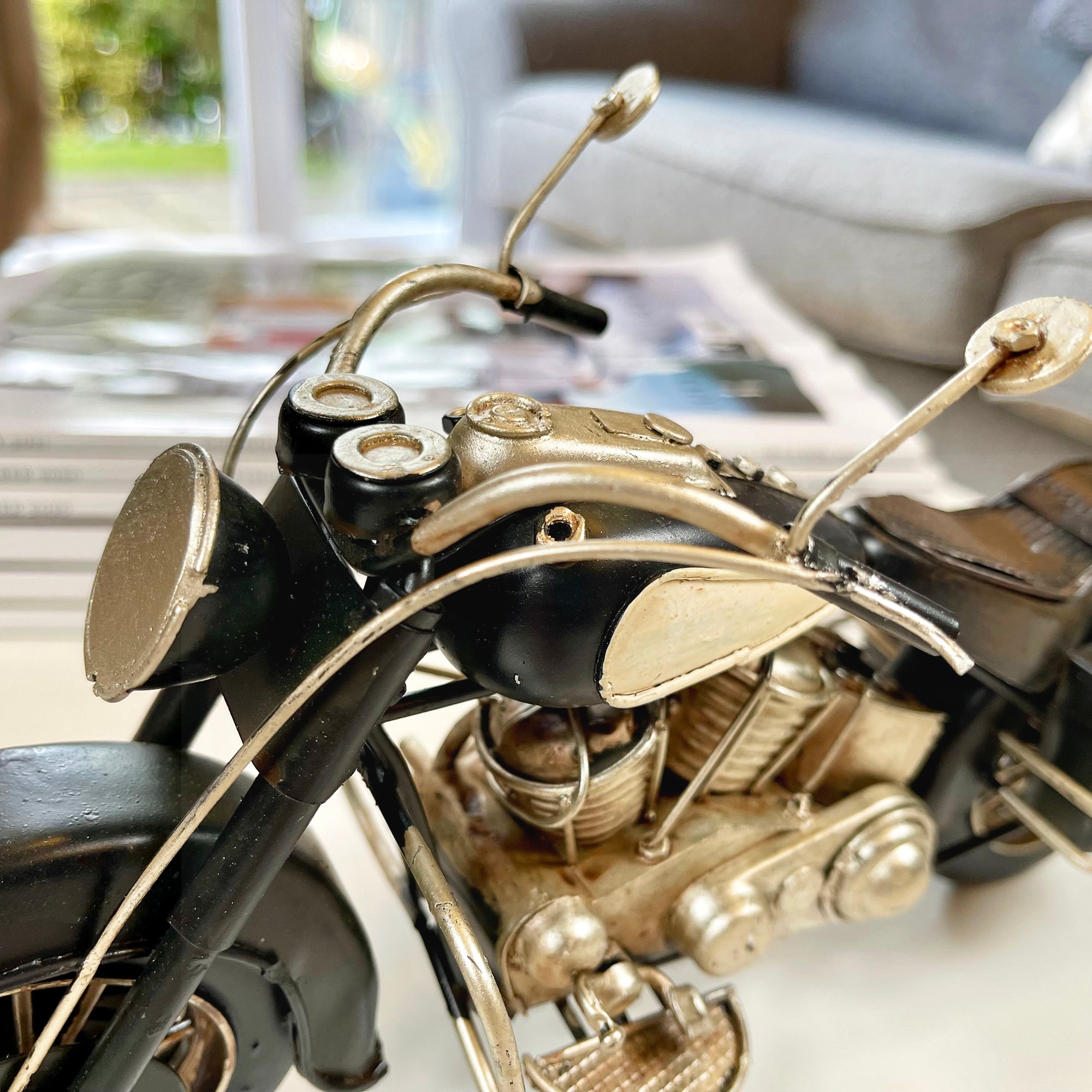Black Metal Motorbike Model