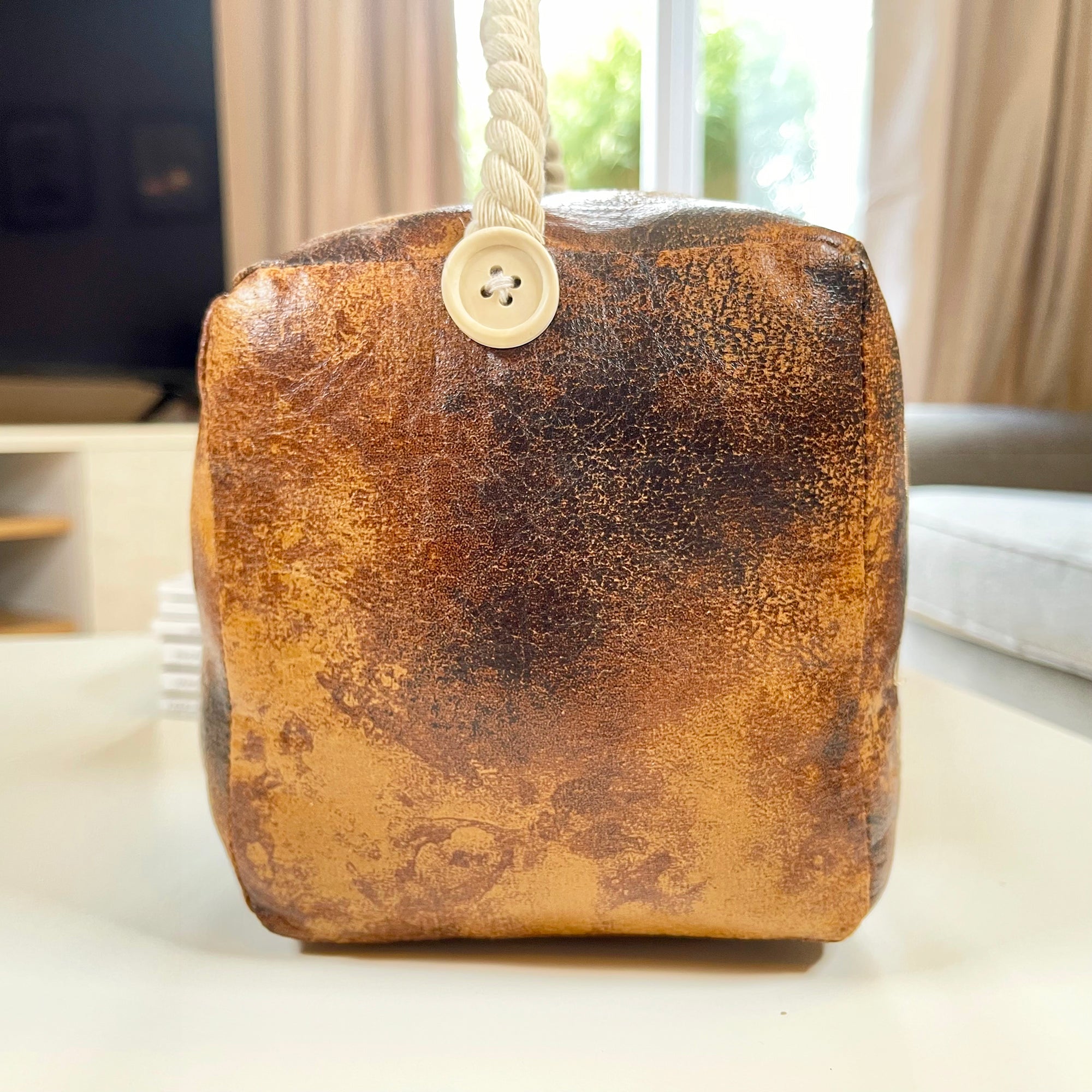 Faux Leather Welcome Cube Doorstop