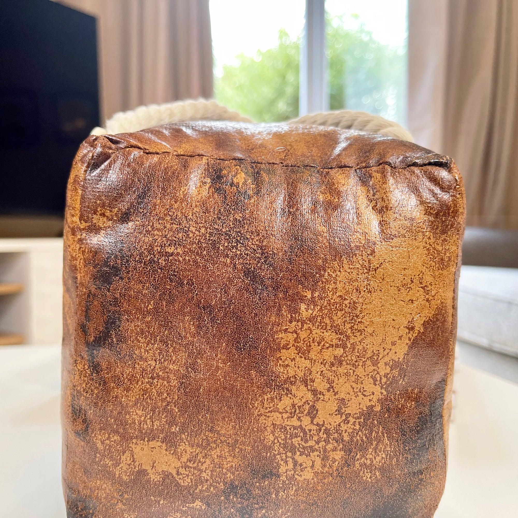 Faux Leather Welcome Cube Doorstop
