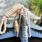 Blue & White Starfish In Rope Ornament
