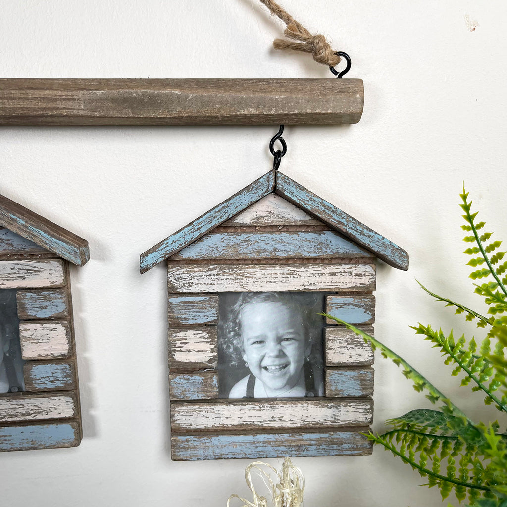 Hanging Triple Beach Hut Photo Frames