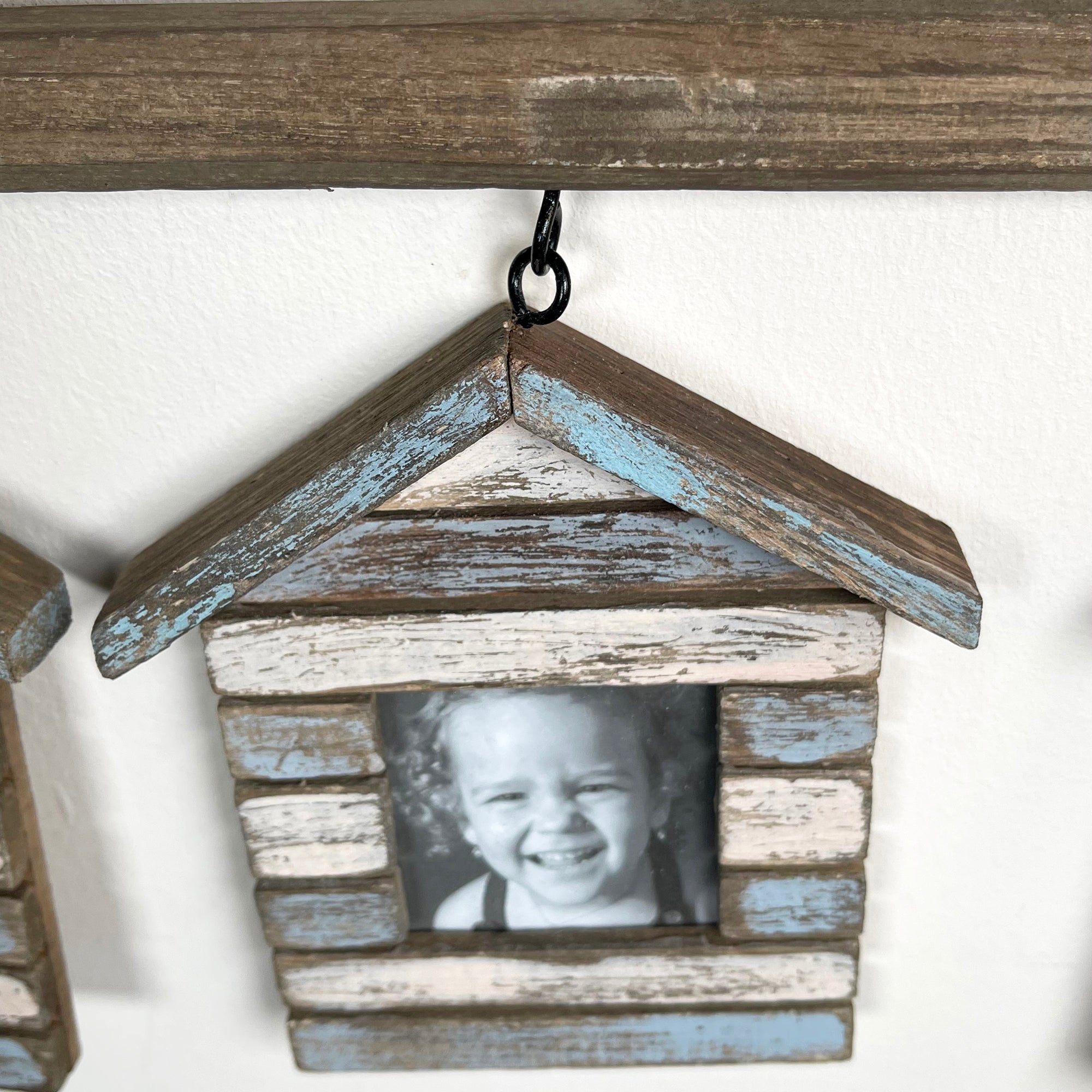 Hanging Triple Beach Hut Photo Frames