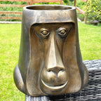 Gold Monkey Head Planter Large