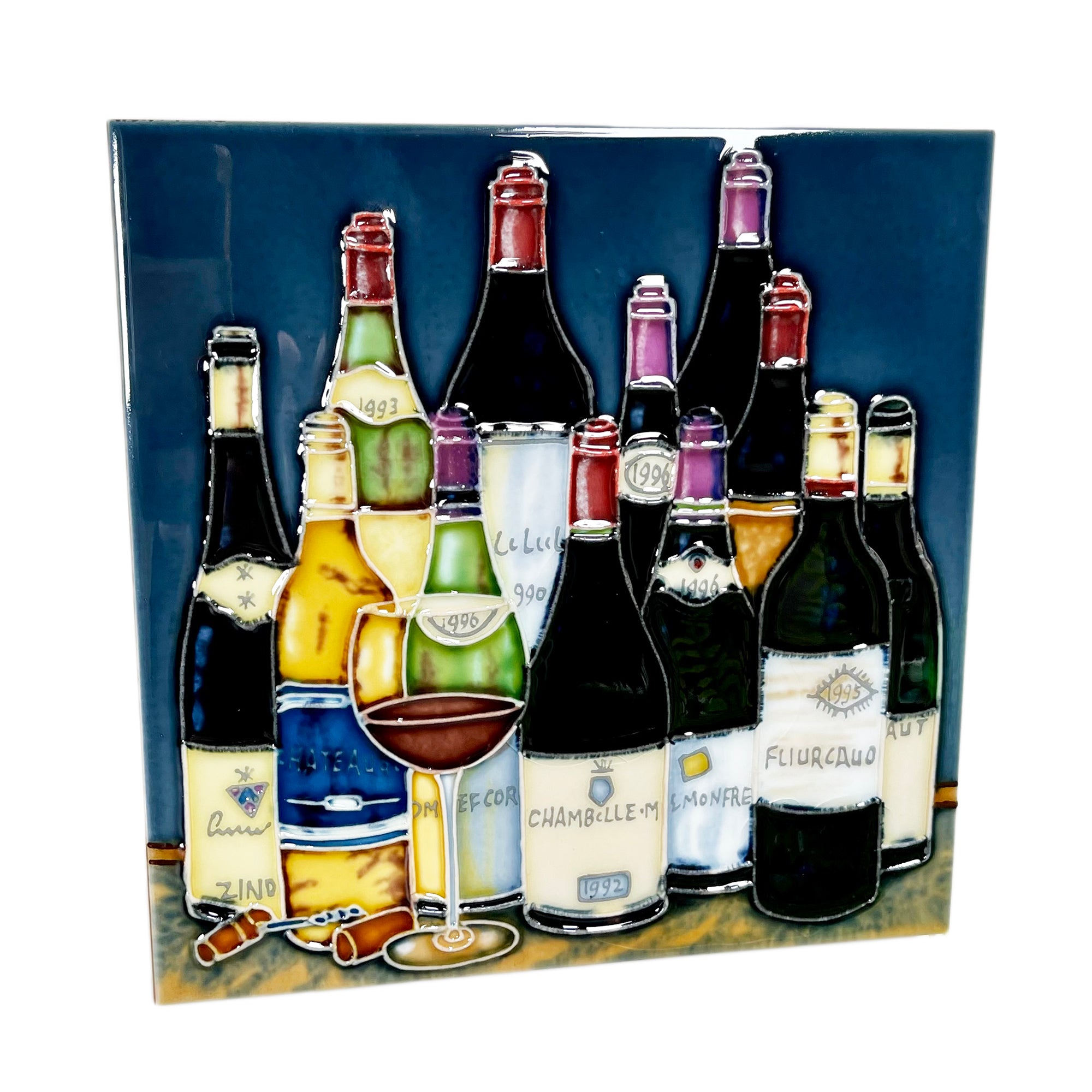 Wine Cellar Selection Ceramic Art Tile 8x8"