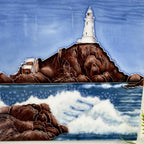 Lighthouse Island Ceramic Art Tile 8x8"