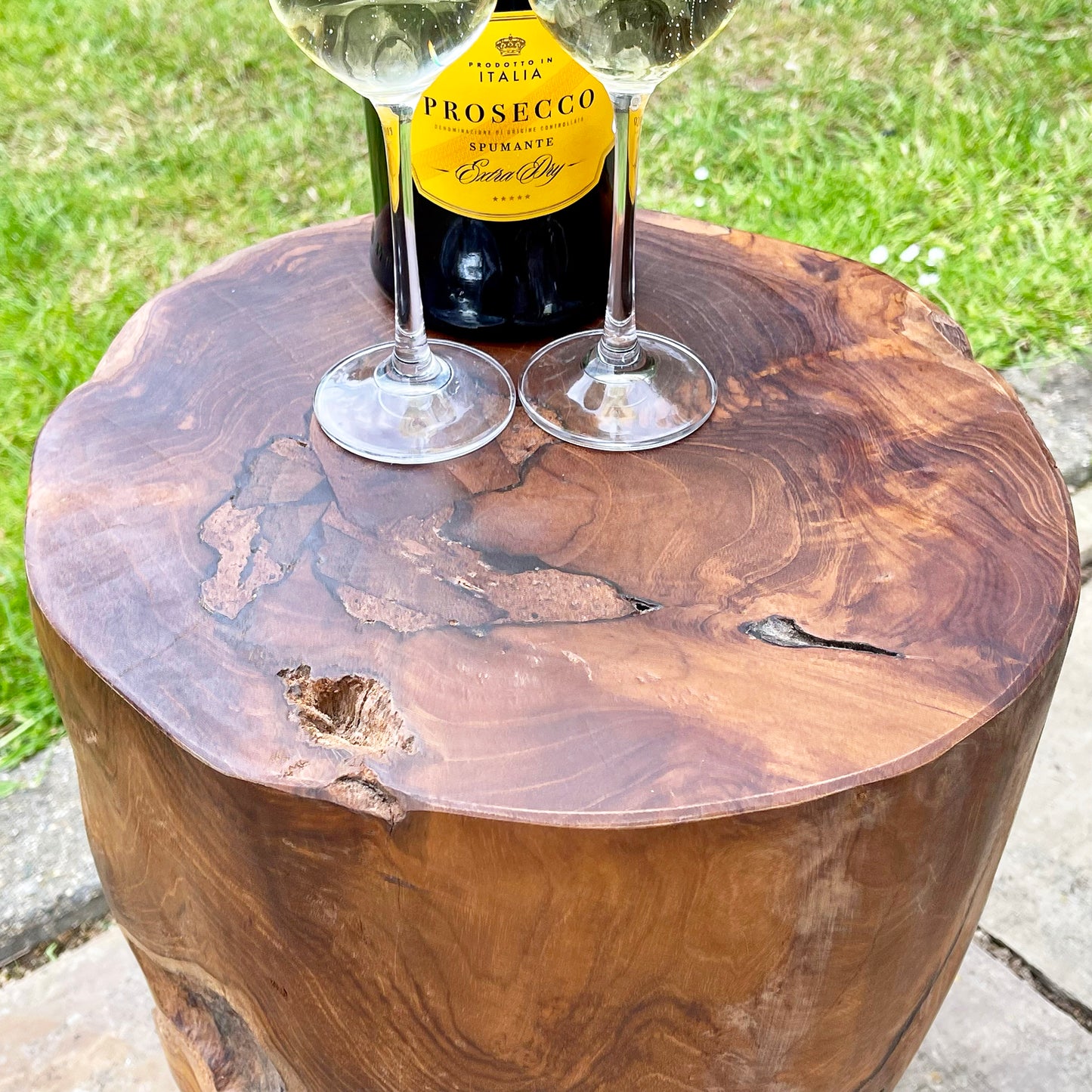 Round Teak Root Block Table