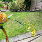 Grüner Pfauen-Ornament für den Garten, groß