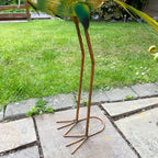 Grüner Pfauen-Ornament für den Garten, groß