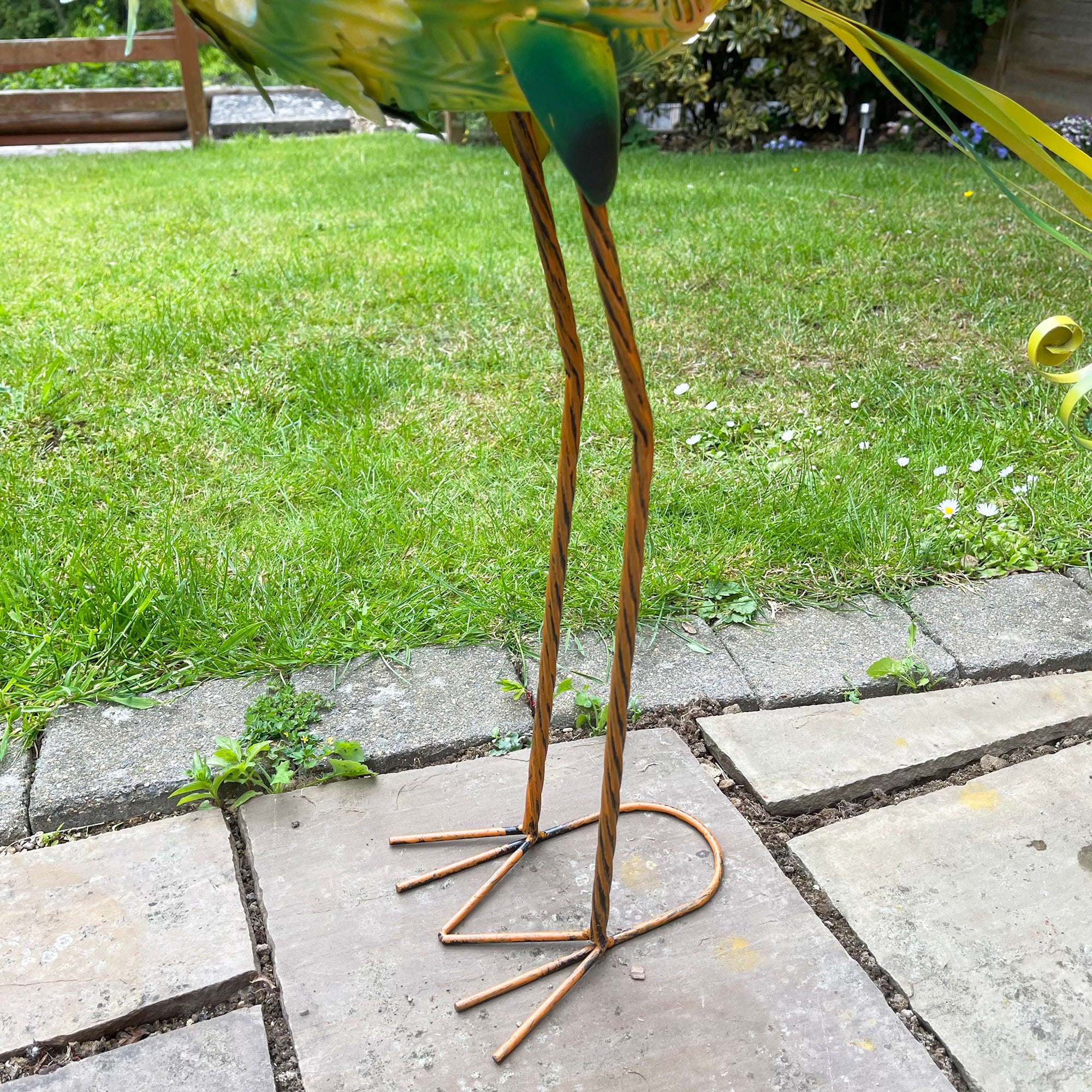 Grüner Pfauen-Ornament für den Garten, groß