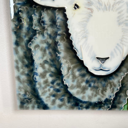 Sheepish Look Ceramic Art Tile 8x8"