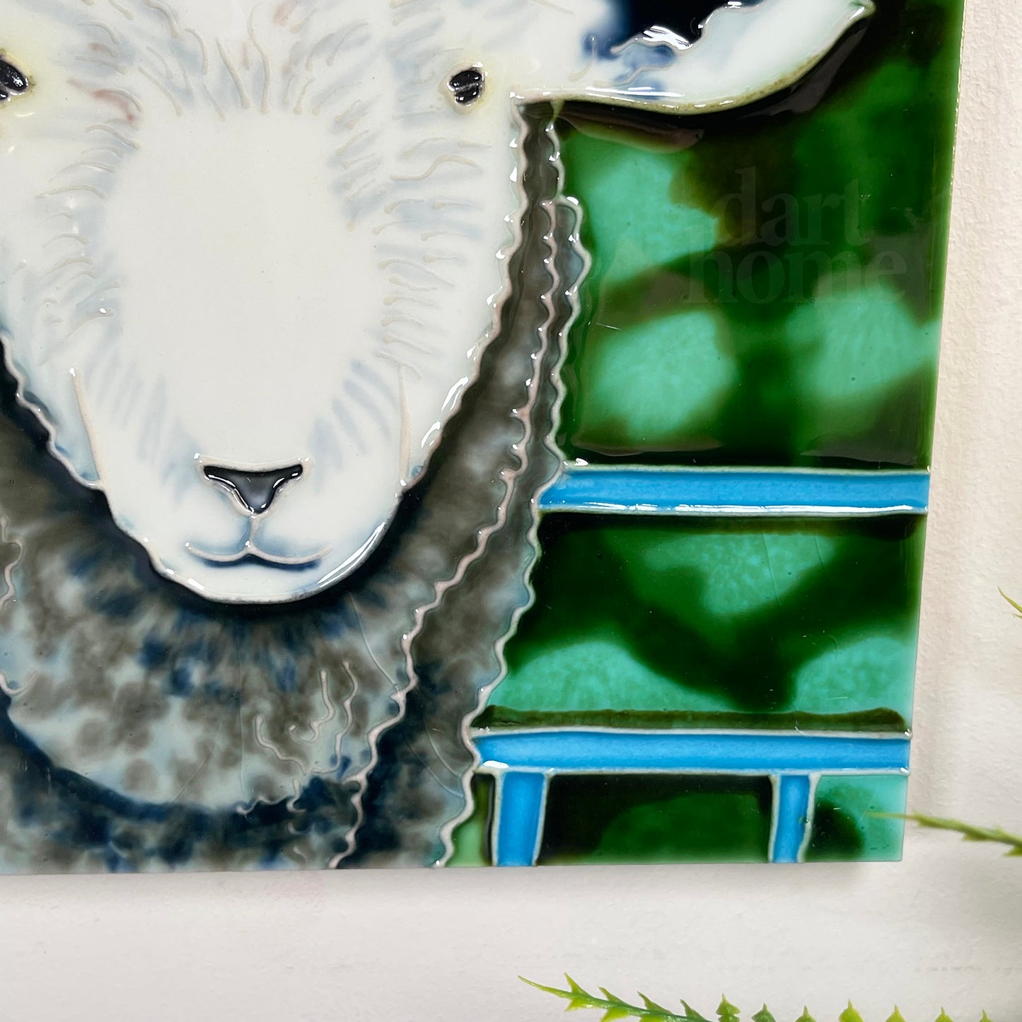 Sheepish Look Ceramic Art Tile 8x8"