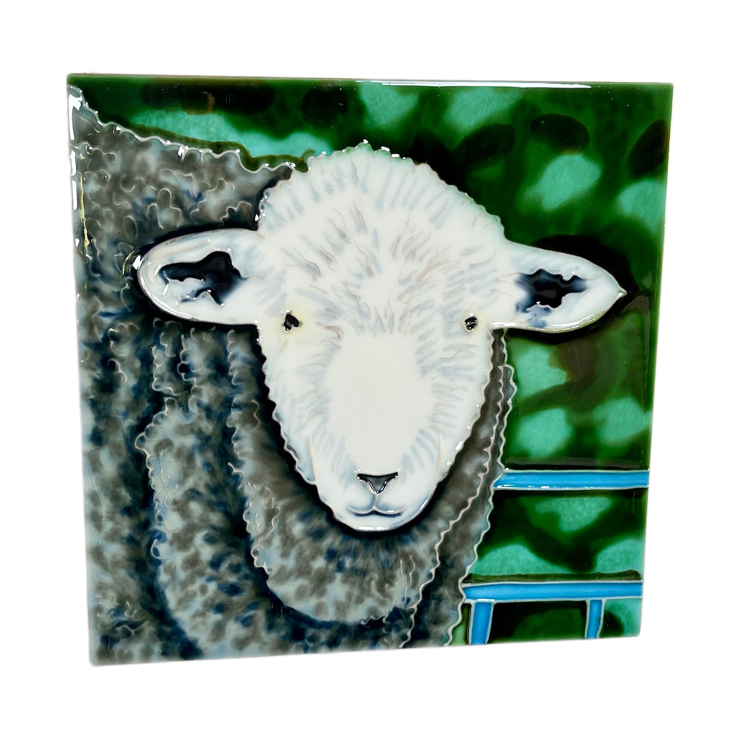 Sheepish Look Ceramic Art Tile 8x8"